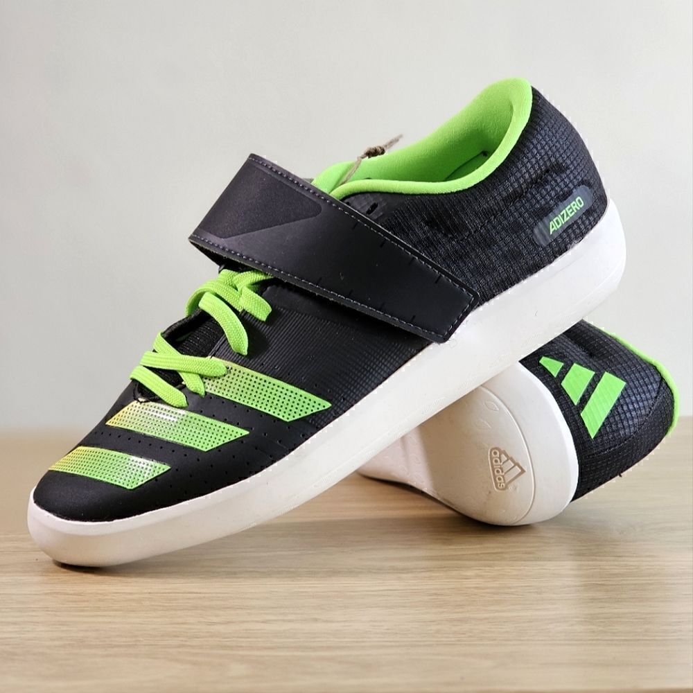 Adidas Adizero Shotput Track & Field Shoes Women's 7 Black Green White GY8393